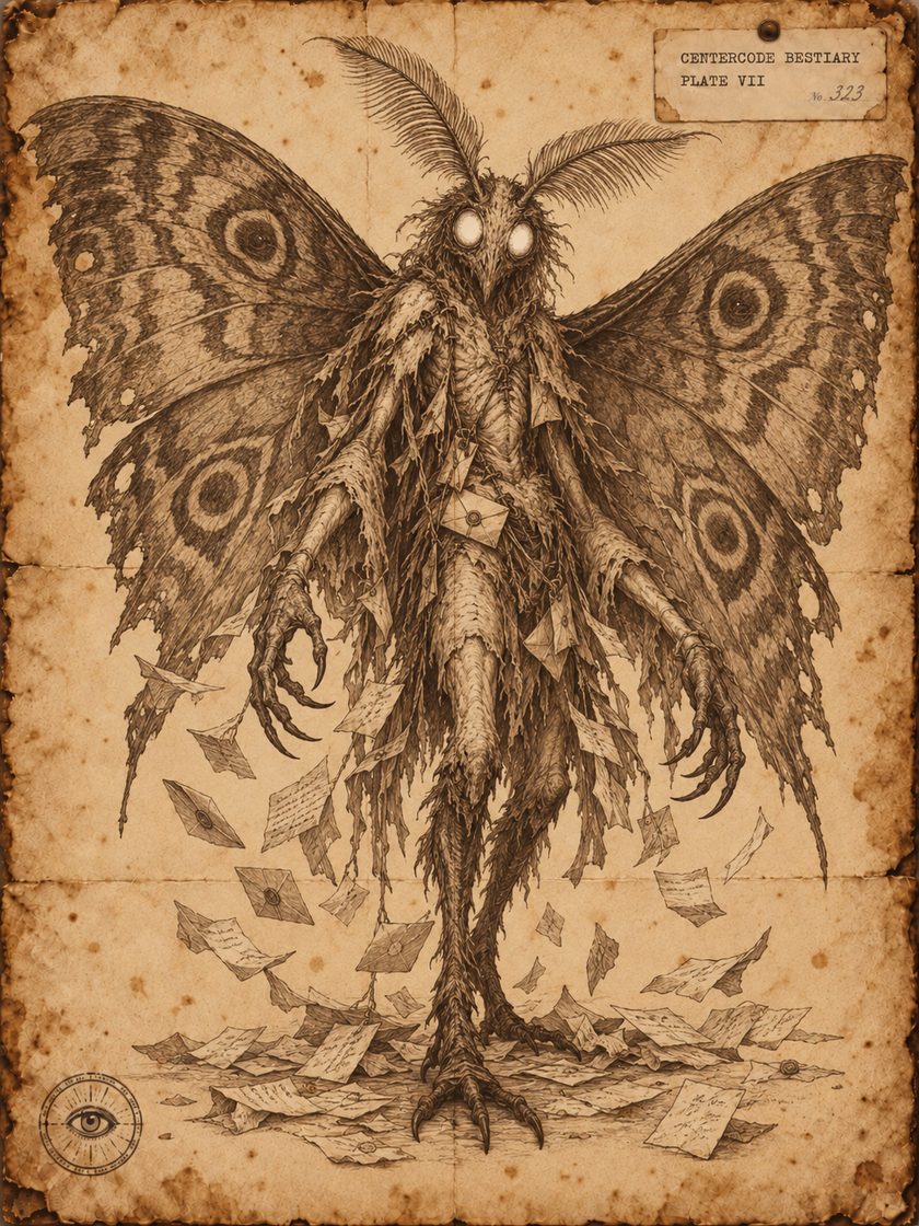 Plate VII: sketch of The Mothman of Muddled Messages