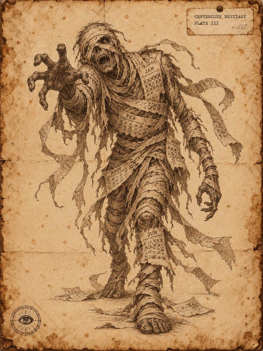 Plate III: sketch of The Mummy of Missed Milestones