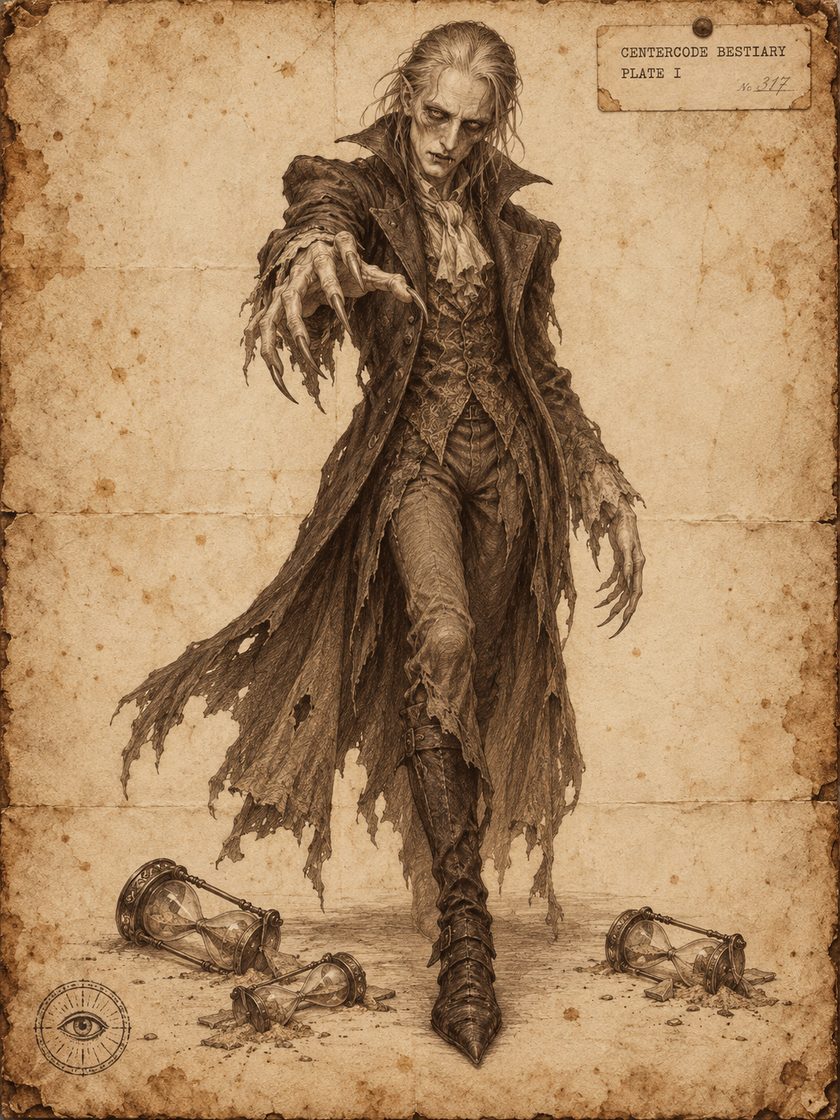 Plate I: sketch of The Vampire of Vanishing Vigor