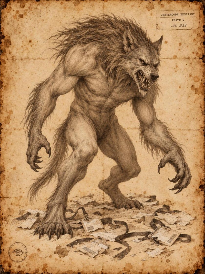 Plate V: sketch of The Werewolf of Wasteful Recruitment